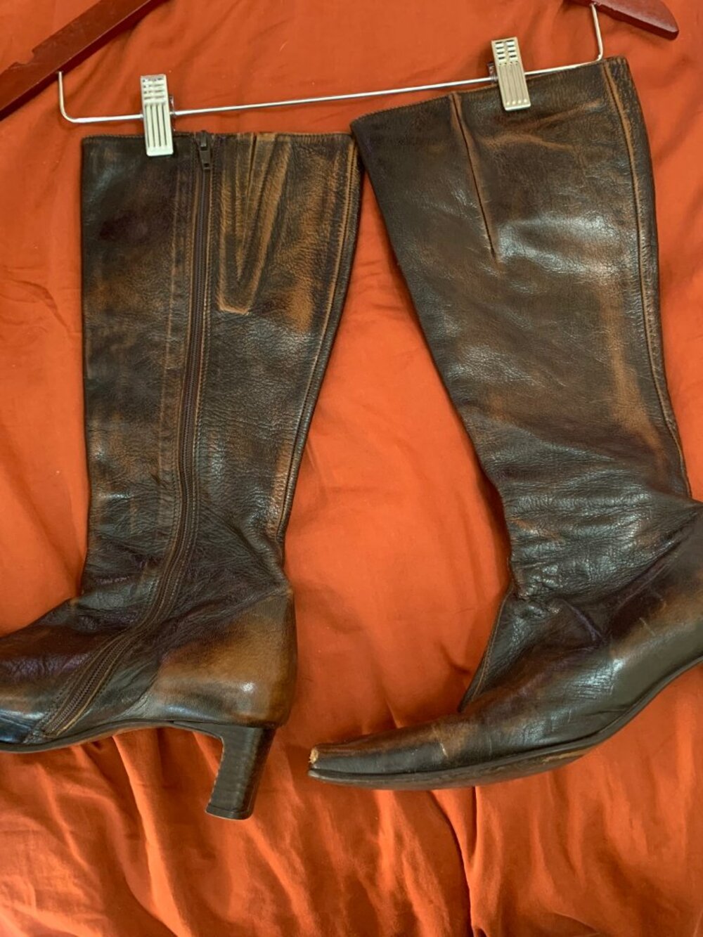 VIA VAI 100% Genuine Leather Knee-High Boots | Chocolate Brown | Size 7.5